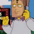Simpsons cartoon of Thomas Pynchon
