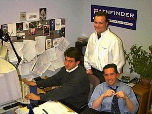 Marc Eliot Stein, Michael Stoeckel and Eduardo Samame at Time Inc New Media/Pathfinder, 1996