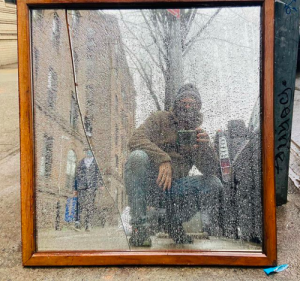 A found mirror on Ocean Ave in Flatbush, Brooklyn